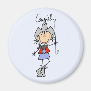 Cowgirl with Lasso Tshirts and Gifts Magnet