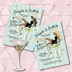 Cowgirls and Cocktails Martini Bridal Shower Invitation