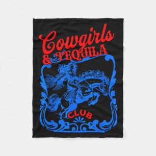 Cowgirls And Tequila Vintage Tail Funny Tequila Dr Fleece Blanket