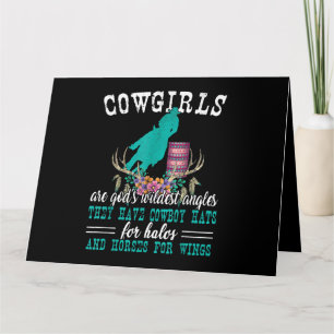 Cowgirls Are Gods Wildest Angels Horse Barrel Raci Card