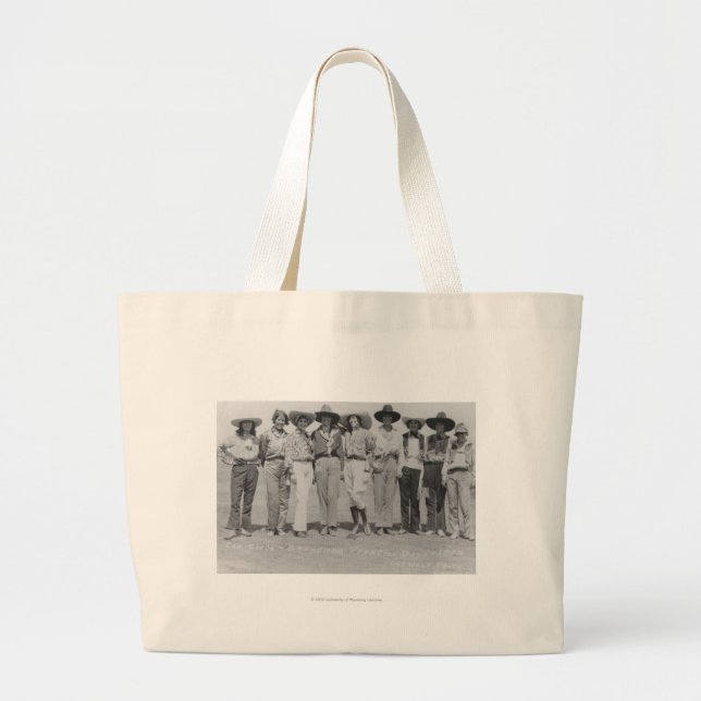 Cowgirls at Cheyenne Frontier Days, 1929. Large Tote Bag (Front)