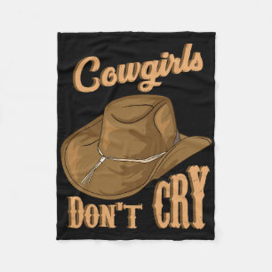 Cowgirls Dont Cry Funny Country Western Rodeo Girl Fleece Blanket