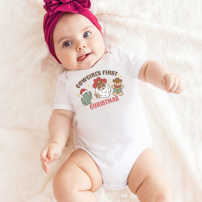 Cowgirl's First Christmas T-Shirt Baby Bodysuit (Creator Uploaded)