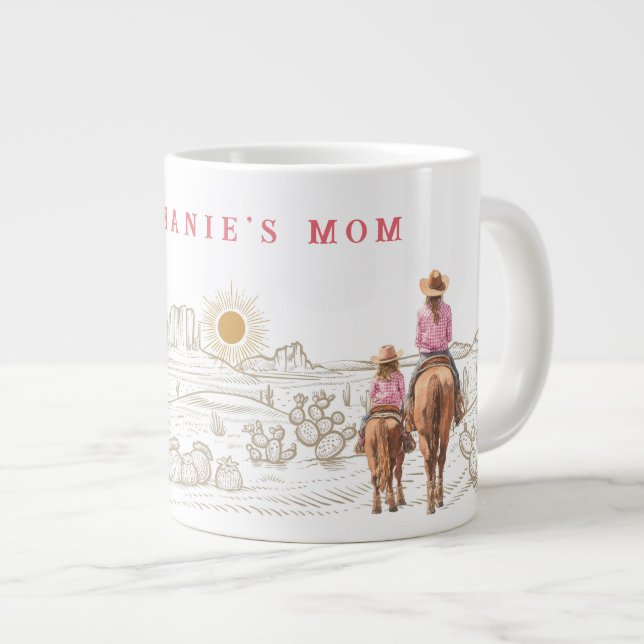 CowGirls Mom and daughter Gift 20oz Large Coffee Mug (Front Right)