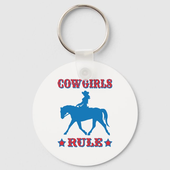 Cowgirls Rule (red/blue) Key Ring (Front)