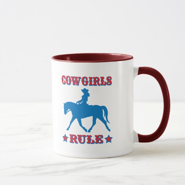 Cowgirls Rule (red/blue) Mug (Right)