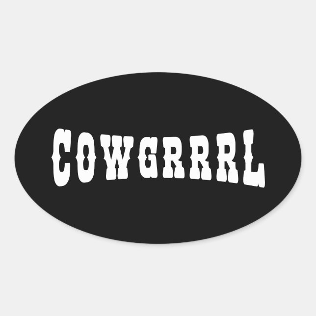 COWGRRRL OVAL STICKER (Front)