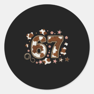 Cowhide 67 Design  Classic Round Sticker