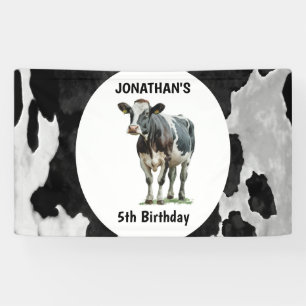 Cowhide Black and white Banner