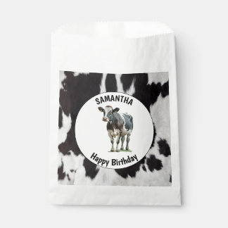 Cowhide Black and White Favour Bags