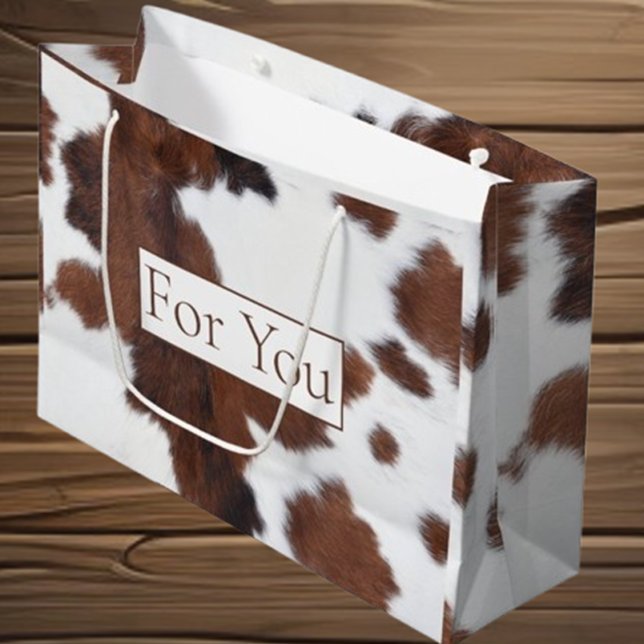 Cowhide Brown White Large Gift Bag (Gift with love using our Cowhide Brown White Large Gift Bag from Love Cows. )
