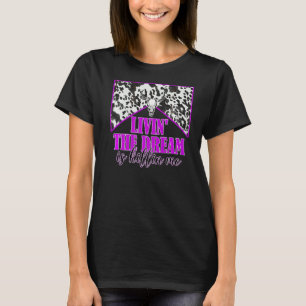 Cowhide Bull Skull Living The Dream Is Killing Me  T-Shirt