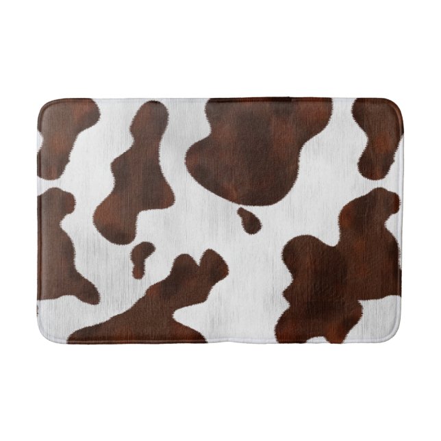 Cowhide Faux Hair Western Leather Spotted Pattern Bath Mat (Front)