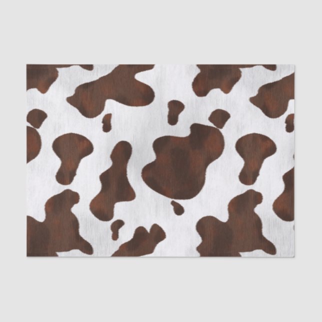Cowhide Faux Hair Western Leather Spotted Pattern Tissue Paper (Front)