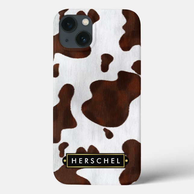 Cowhide Faux Western Leather Spotted Personalised Case-Mate iPhone Case (Back)