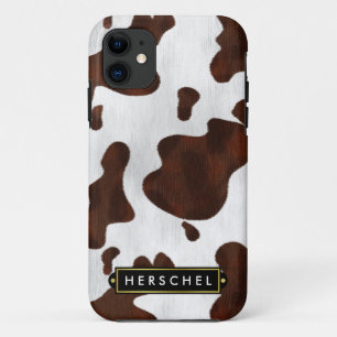 Cowhide Faux Western Leather Spotted Personalised Case-Mate iPhone Case