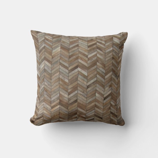 Cowhide Herringbone Pattern Print  Cushion (Front)