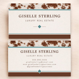 Cowhide Leather Rustic Animal Print Luxury Business Card
