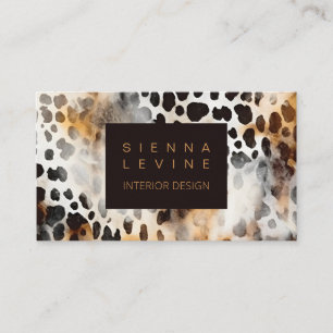 Cowhide Leopard Print Animal Skin Abstract Art Business Card
