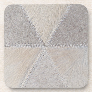 Cowhide Patchwork Coaster