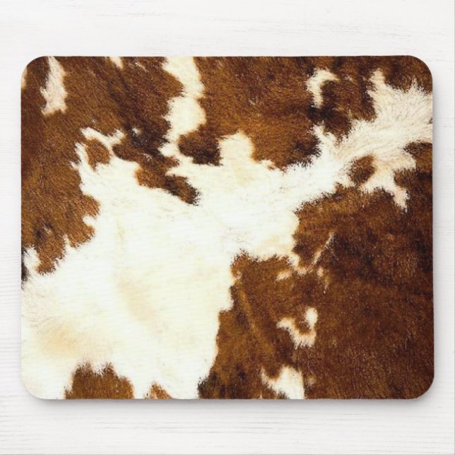 Cowhide Print Cowboy Up! Mouse Pad (Front)