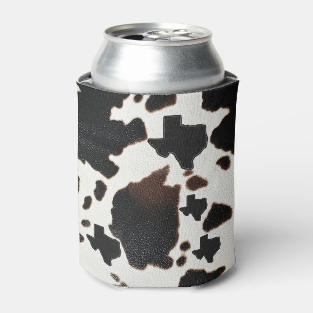 Cowhide Print Texas  Can Cooler (Can Front)