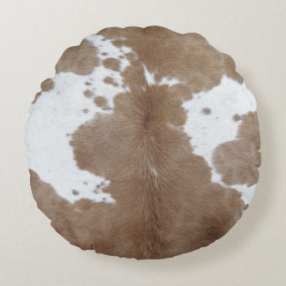 Cowhide Round Cushion