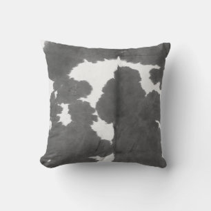 Cowhide Tan and White Pattern Print Cushion