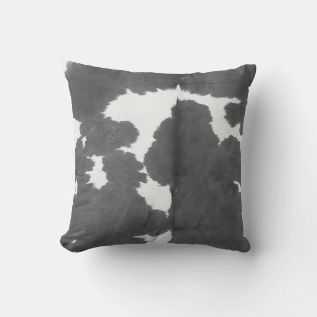 Cowhide Tan and White Pattern Print  Cushion (Front)