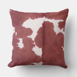 Cowhide Tan and White Pattern Print Cushion