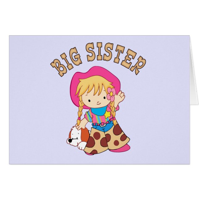 Cowkids Big Sister Blank Card (Front Horizontal)