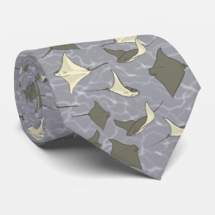 Cownose Stingray Ocean Pattern Tie