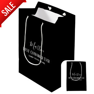 Coworker Boss Leaving ADD Funny Quote, Custom Medium Gift Bag