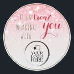 Coworker Christmas Simple Business Logo Gift label<br><div class="desc">Perfect Christmas or Birthday gift sticker for your coworker and colleagues. You can put your logo and easily change text colour and font style using the customise it further option. It is a beautiful trendy design with hand written lettering effect.</div>