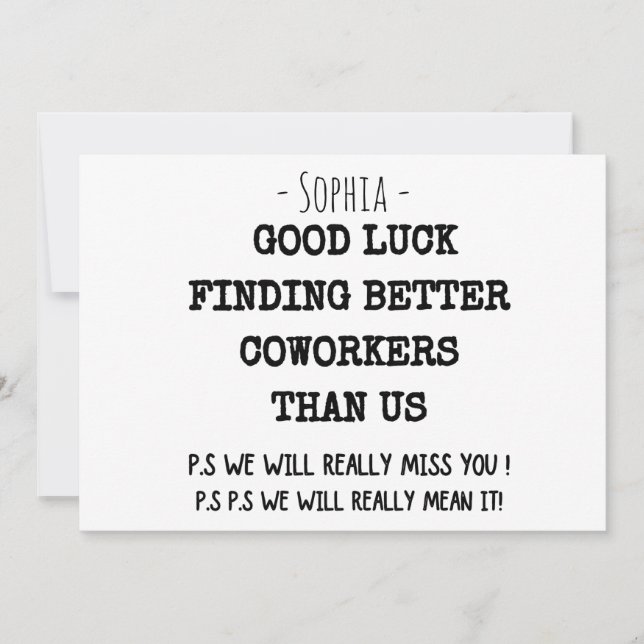 coworker leaving for women, coworker leaving, cowo (Front)