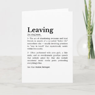 Coworker Leaving: Office Farewell Humour Card