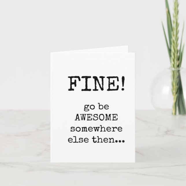 Coworker Leaving, Sarcastic, Funny, Minimalist Card (Front)