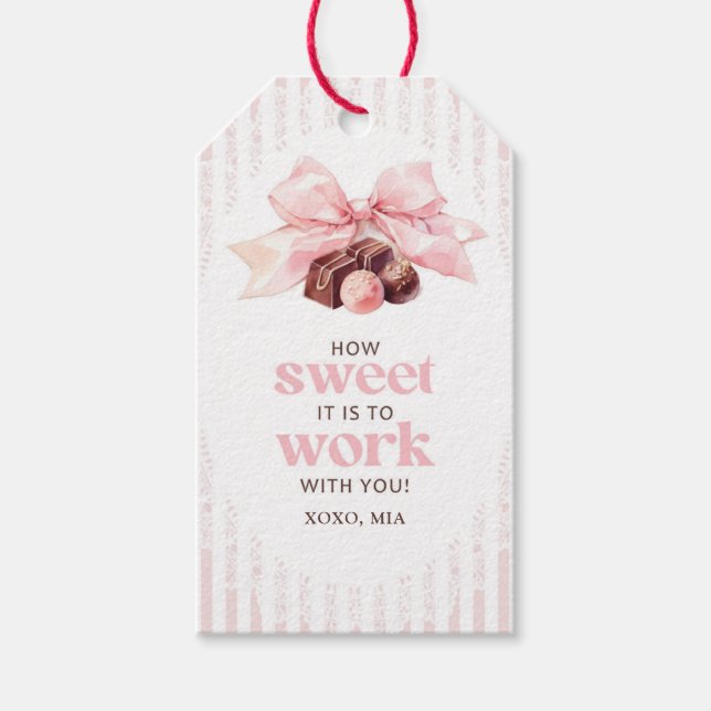 Coworker Valentine Sweet Office Gift Tag  (Front)