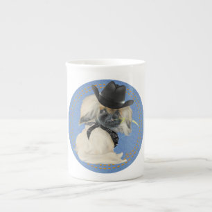 Cowpoke Peke Bone China Mug
