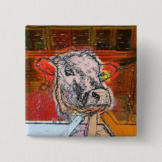 COWS 15 CM SQUARE BADGE (Front)