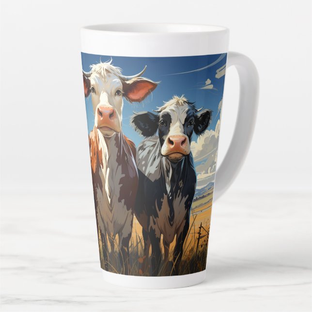 Cows #1 latte mug (Right Angle)