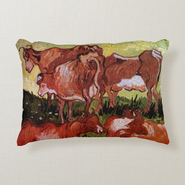 Cows (after Jordaens) by Vincent van Gogh Decorative Cushion (Front)