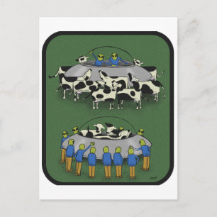cows and aliens postcard