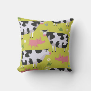 Cows And Pigs Pattern Cushion
