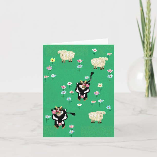 Cows and sheep  card (Front)