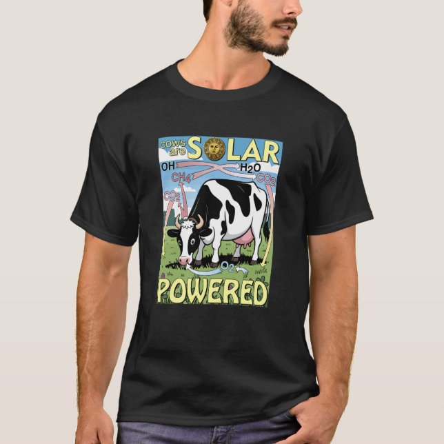 Cows are Solar Powered Grassfed Carbon Cycle T-Shirt (Front)
