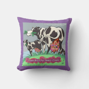 Cows Bred 4 Heavy Cream Funny Cotton Throw Pillow