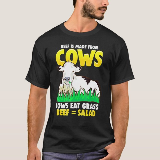Cows Equal Salad Diet Joke T-Shirt (Front)