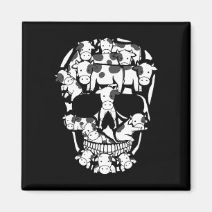 Cows Farm Skeleton Halloween Farmer Cow Skull Magnet