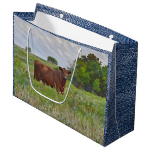 Cows Farm Style Ranch Art Large Gift Bag